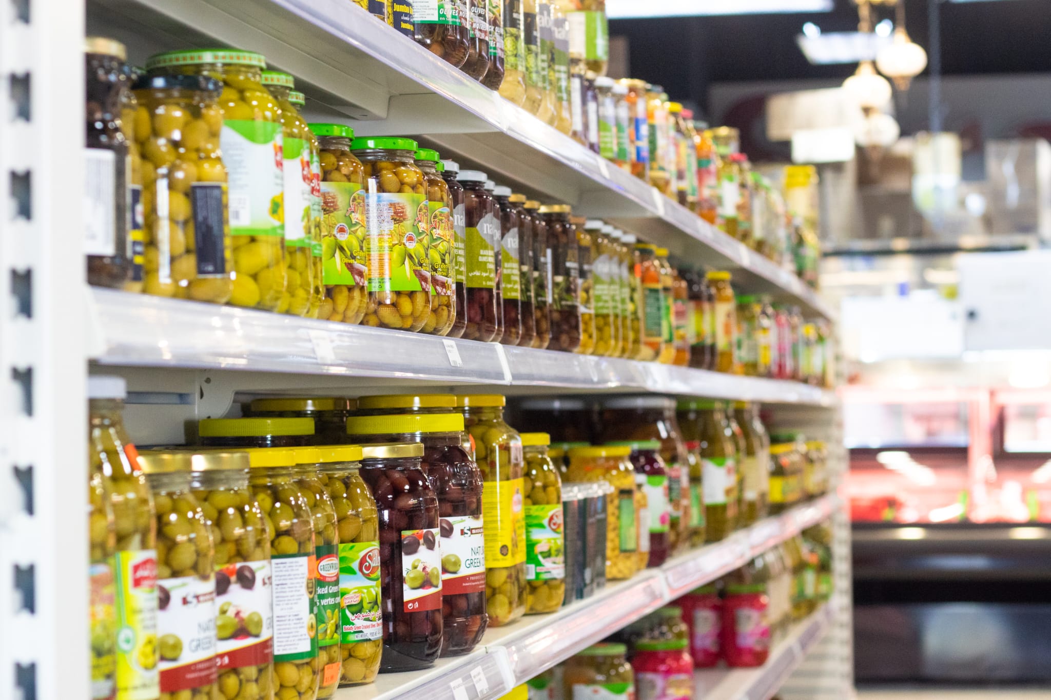 Grocery shelves